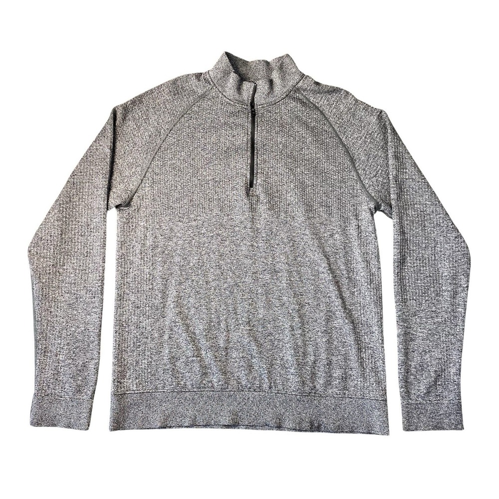 Lululemon Engineered Warmth 1/2 Zip Mens Large Gray Wool Blend Pullover Sweater